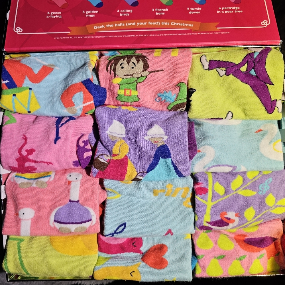 12 Days Of Christmas Sock Set In Box By Little Mismatched - Picture 9 of 16